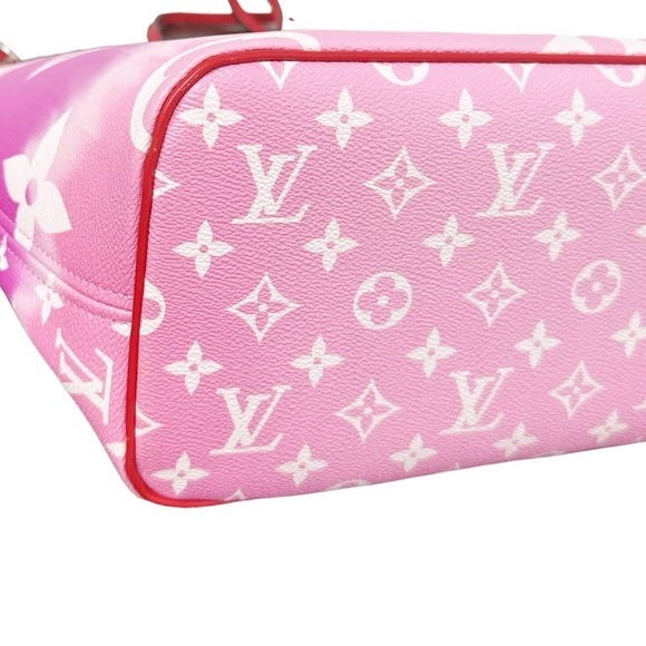 Louis Vuitton Escale Neverfull MM M45127 Rouge Red Pink Watercolor Monogram Tote - Picture 11 of 13